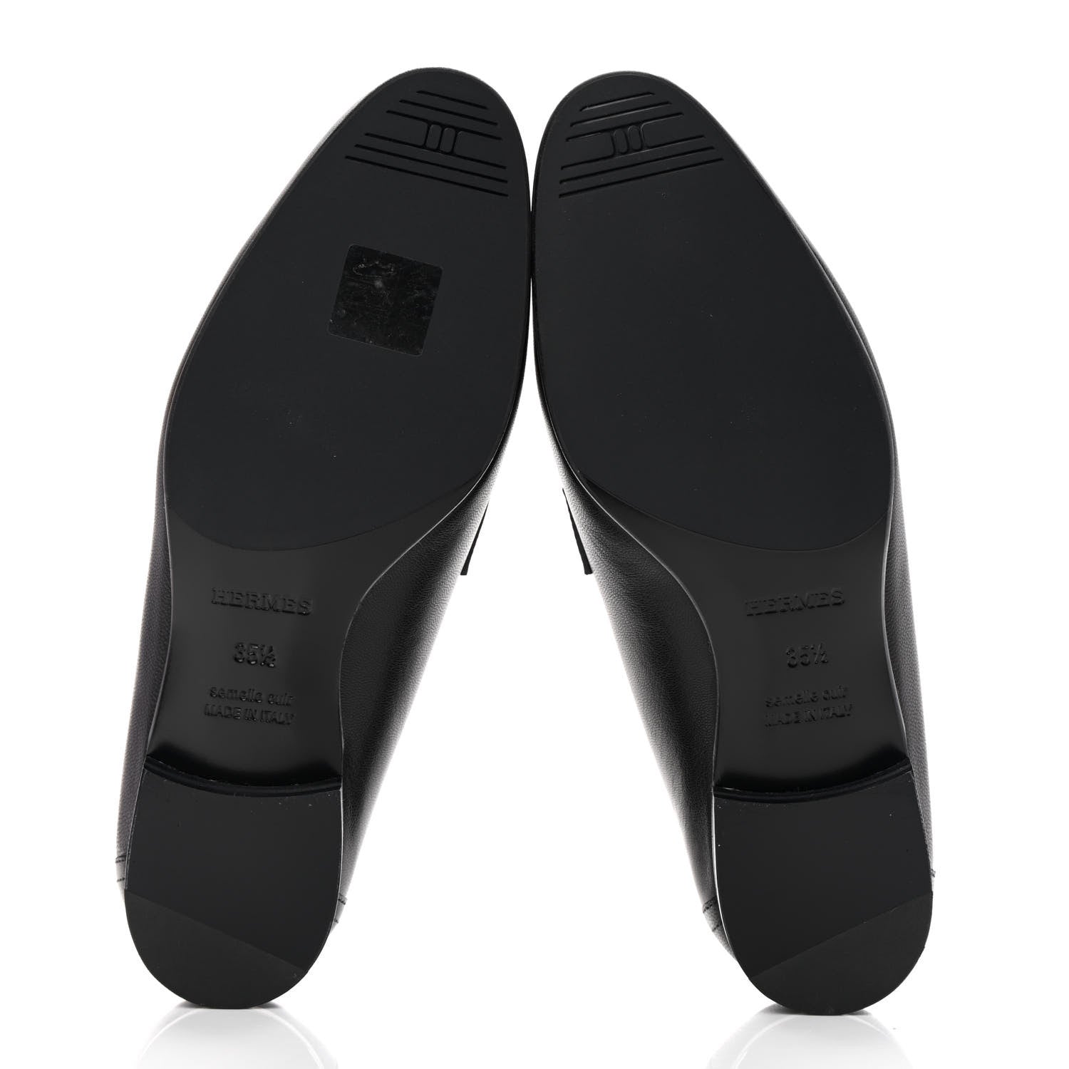 Hermes Goatskin Womens Royal Loafers 35.5 Black 5 of 9