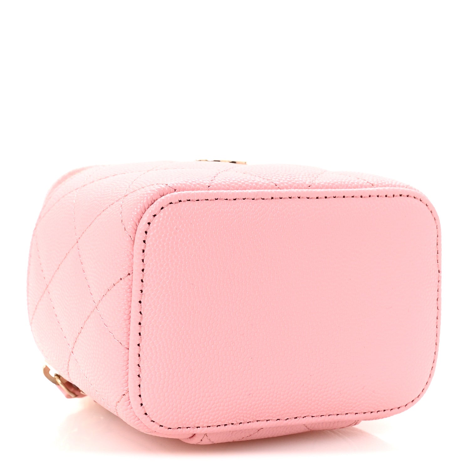 Chanel Caviar Quilted Mini Vanity Case With Chain Pink 6 of 19