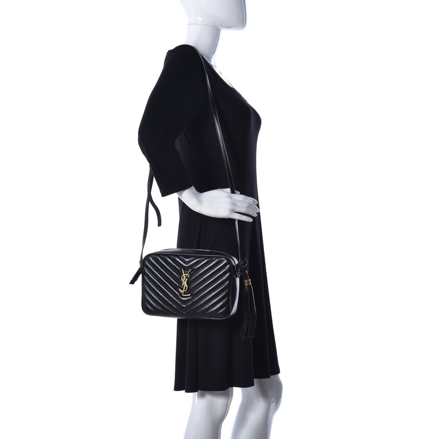 Calfskin Matelasse Monogram Lou Camera Bag Black