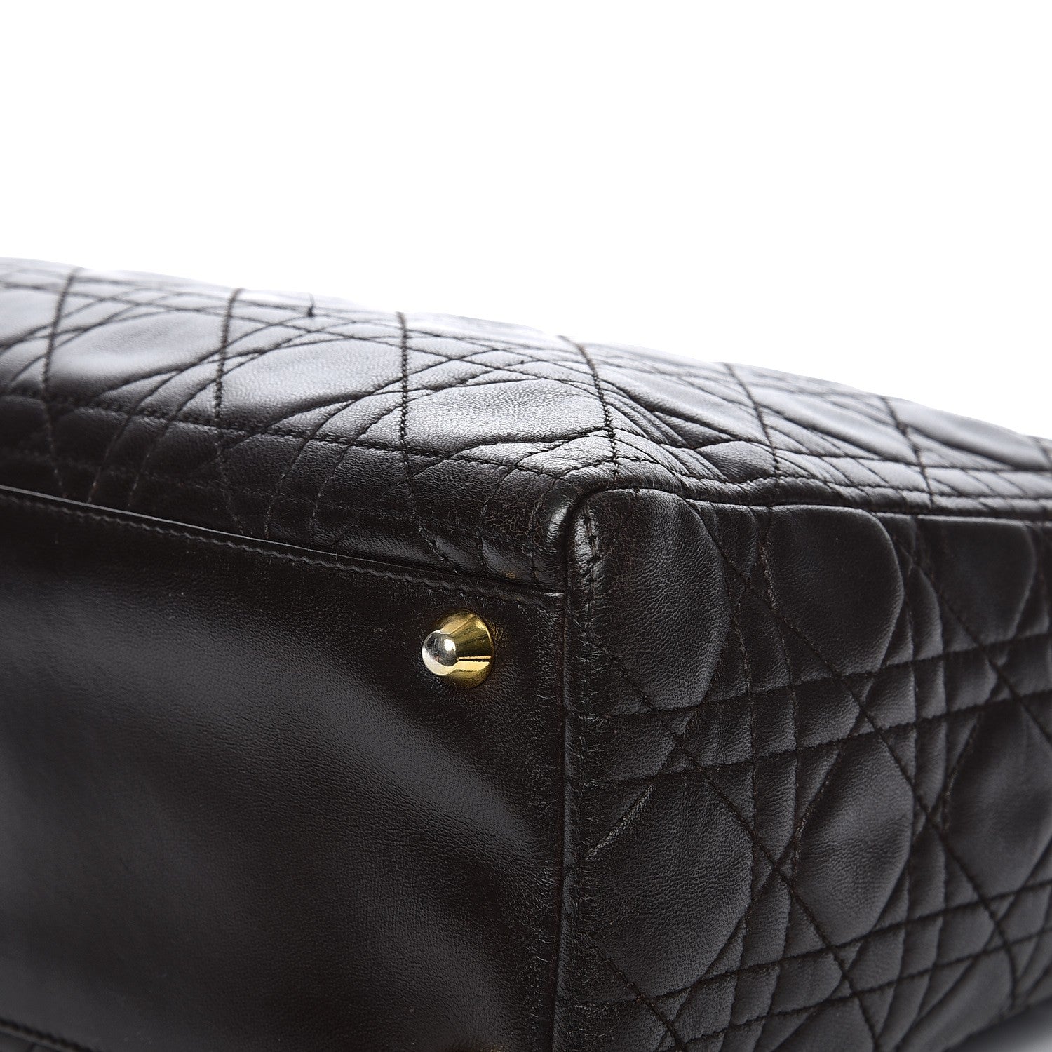 Christian Dior Vintage Lambskin Cannage Large Lady Dior Dark Brown 13 of 13