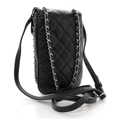 Chanel Lambskin Quilted Chain Around Flap Crossbody Black 3 of 12