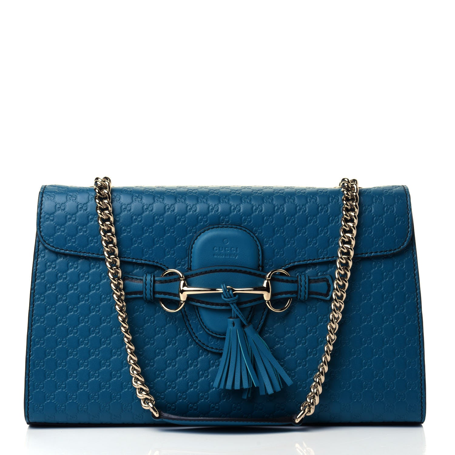 Gucci Soft Microguccissima Medium Emily Chain Shoulder Bag Deep Cobalt 1 of 4