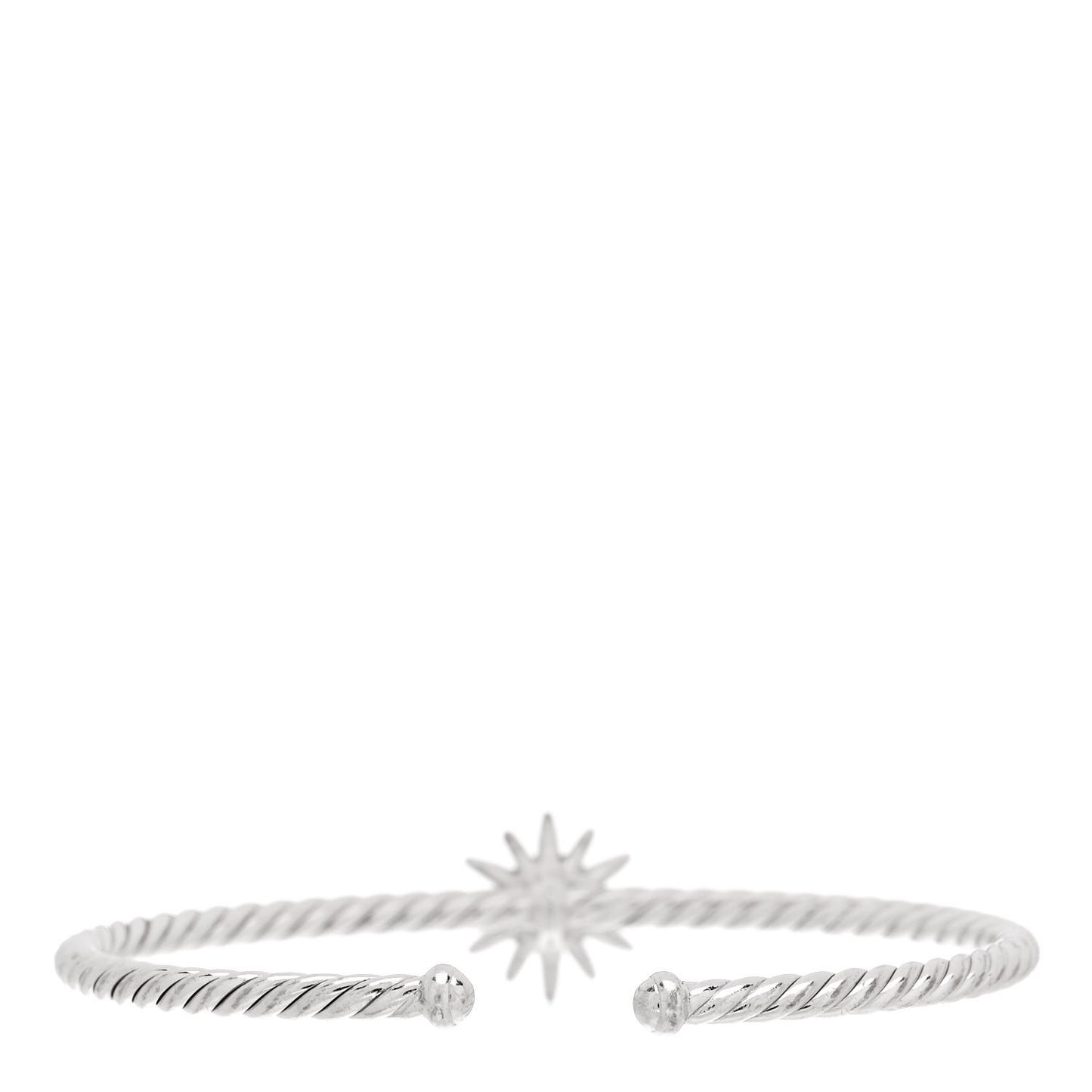 Sterling Silver Diamond Starburst Cuff Bracelet