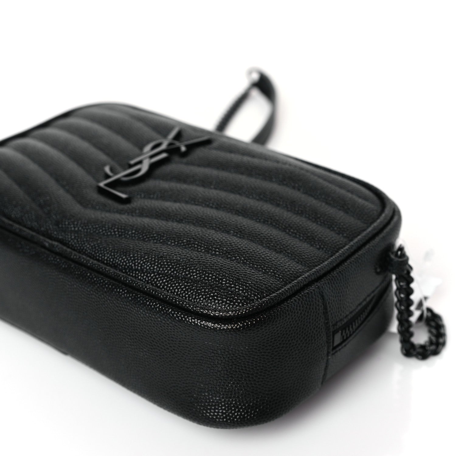 Saint Laurent Grain De Poudre Matelasse Monochrome Monogram Mini Lou Camera Bag Black 8 of 9