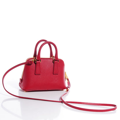 Prada Saffiano Lux Mini Promenade Tote Fuoco 3 of 8