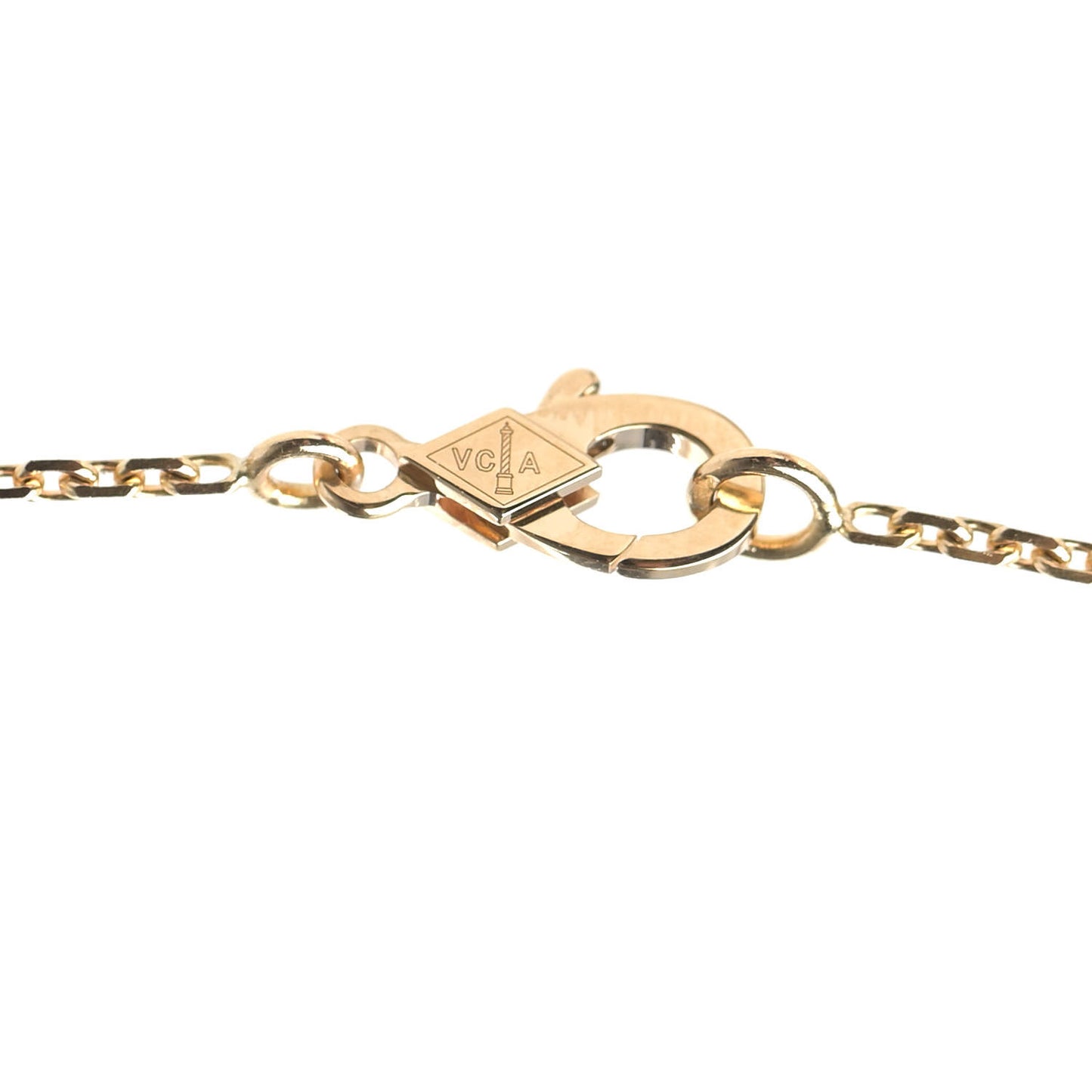 18K Yellow Gold Mother of Pearl Vintage Alhambra Pendant Necklace