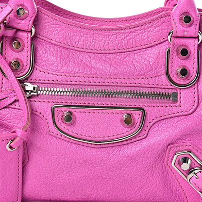 Balenciaga Chevre Silver Metallic Edge Hardware Mini City Rose Fluo 11 of 11