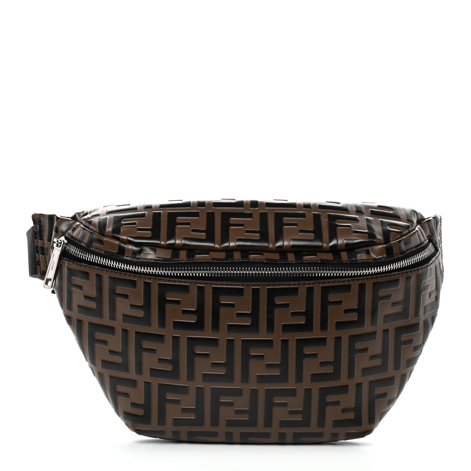 Fendi Vitello Century Bi-Color FF 1974 Embossed Belt Bag Maya Black 1 of 10