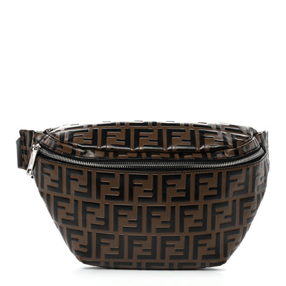 Fendi Vitello Century Bi-Color FF 1974 Embossed Belt Bag Maya Black 1 of 10
