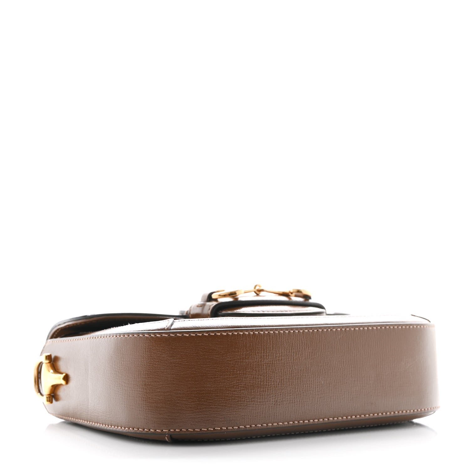 Gucci GG Supreme Monogram Azalea Calfskin Web Mini Horsebit 1955 Shoulder Bag Beige Ebony Brown Sugar 4 of 10