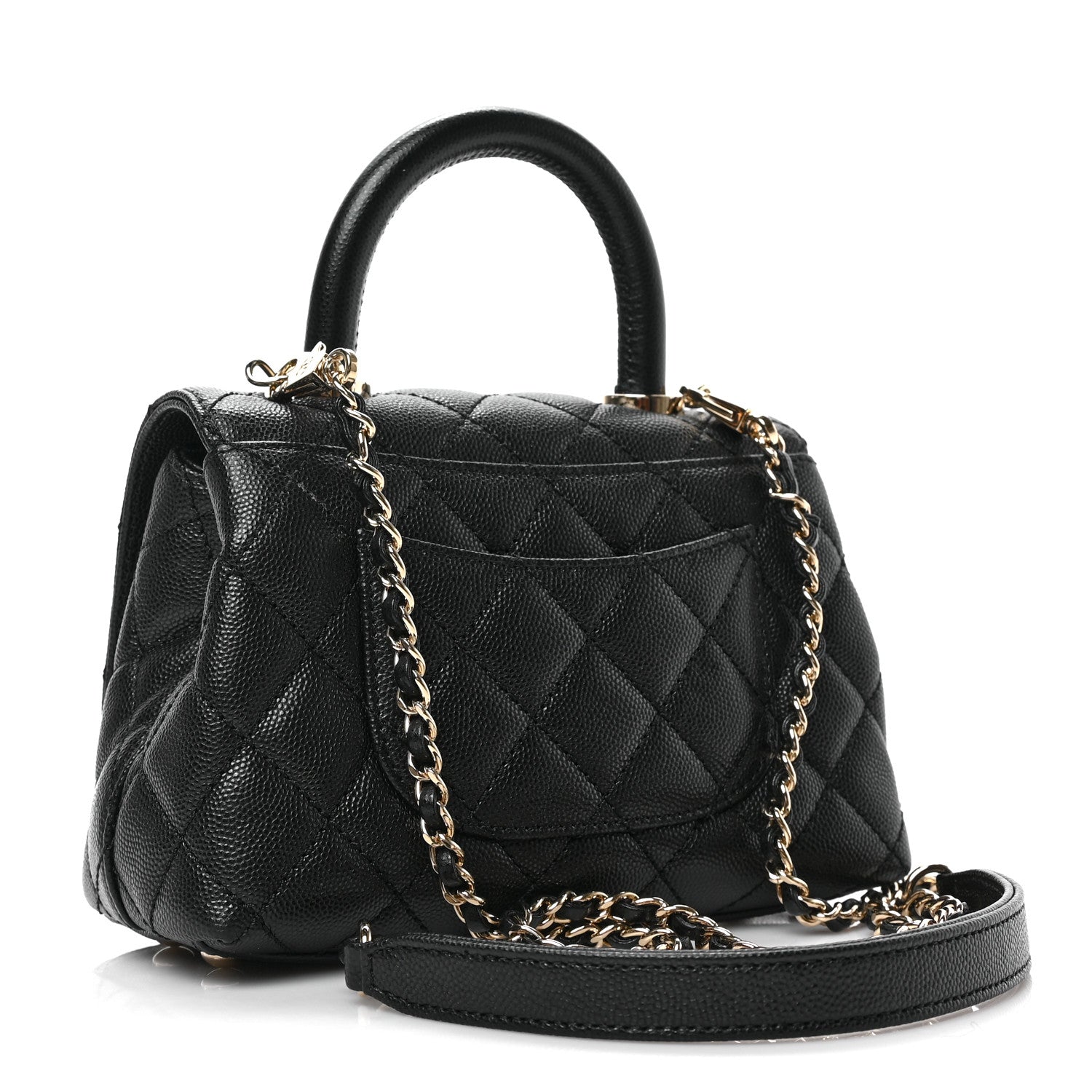 Chanel Caviar Quilted Extra Mini Coco Handle Flap Black 3 of 9