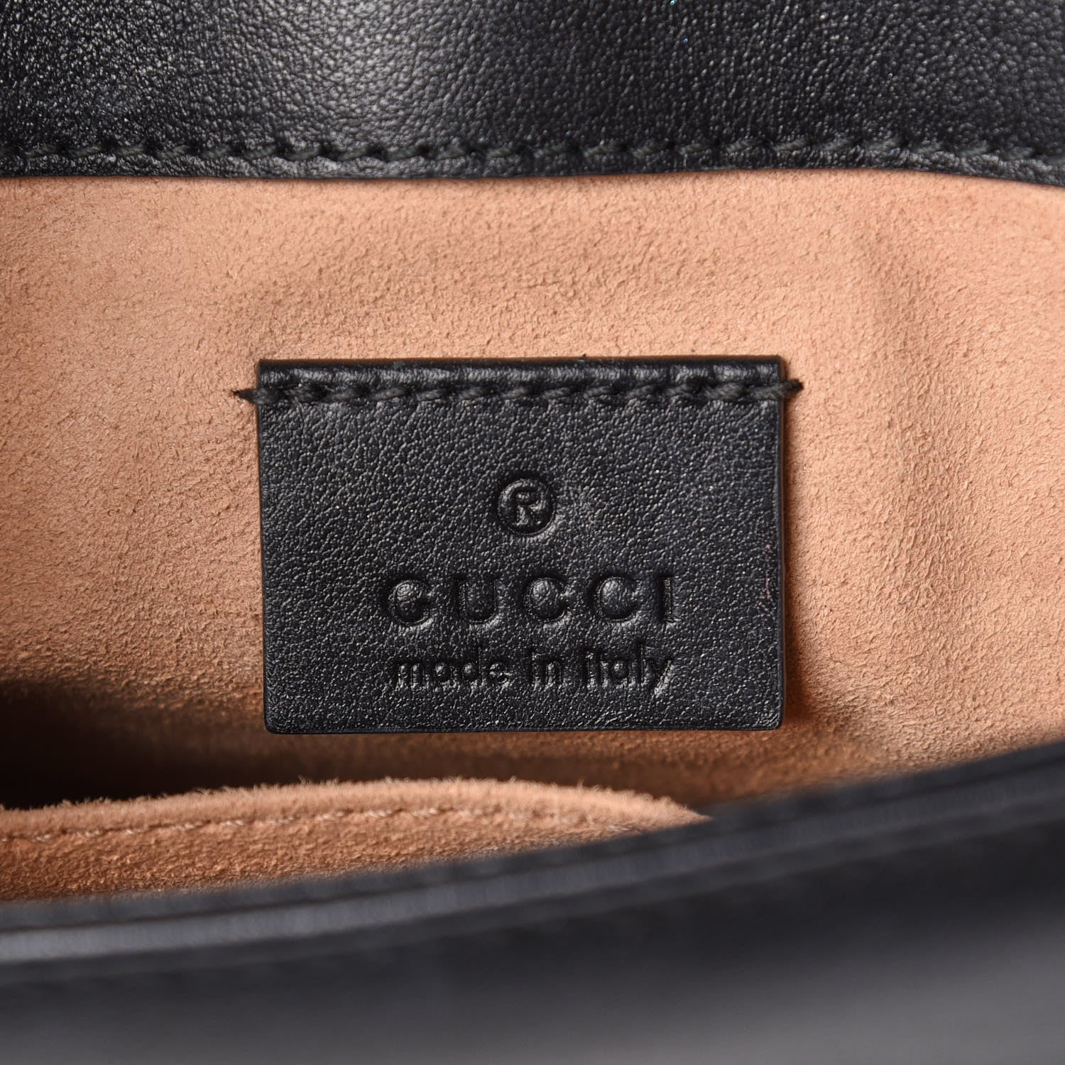 Gucci Calfskin Matelasse Mini GG Marmont Top Handle Shoulder Bag Black 8 of 10