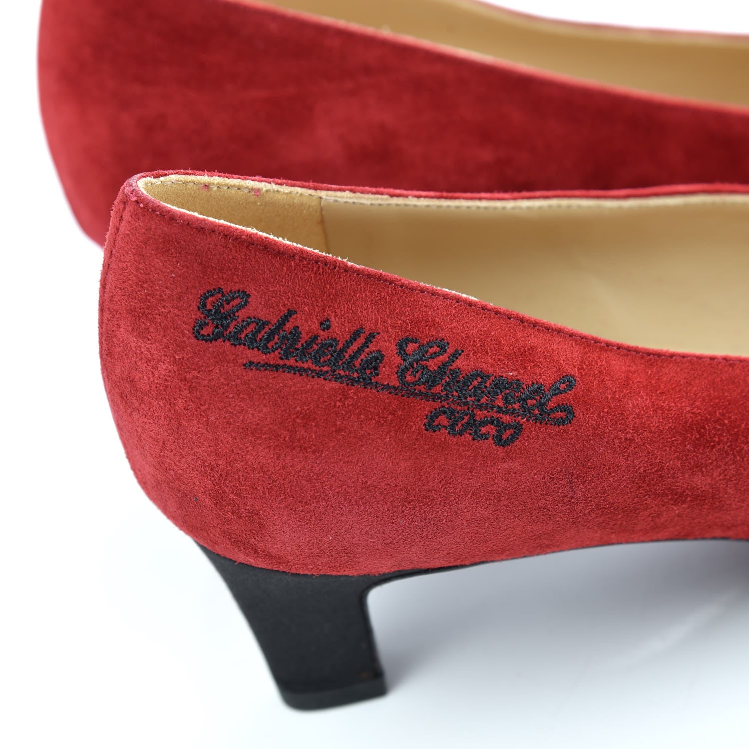 Chanel Suede Satin Cap Toe Gabrielle Pumps 38 Red 6 of 8