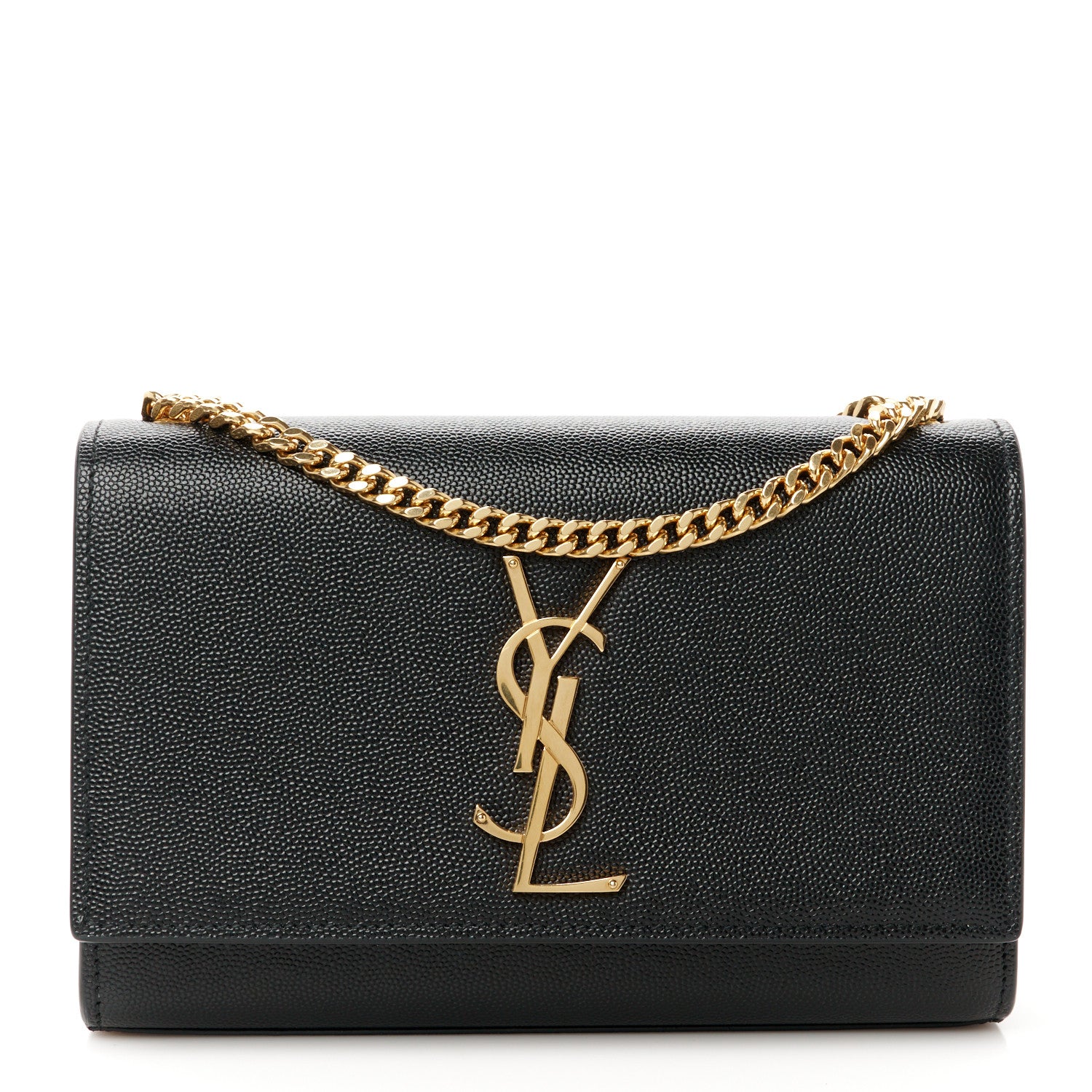 Saint Laurent Grain De Poudre Small Monogram Kate Satchel Black 1 of 11