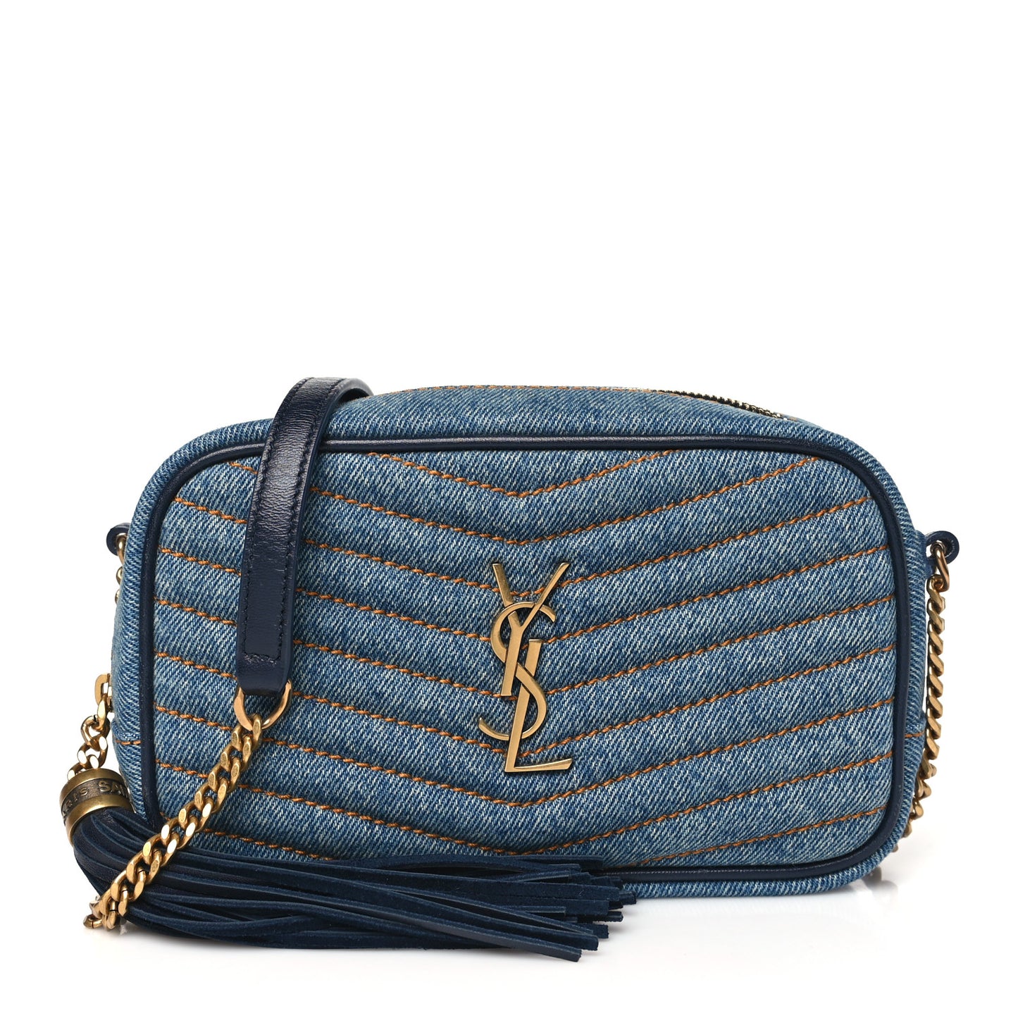 Denim Matelasse Monogram Mini Lou Camera Bag California Blue
