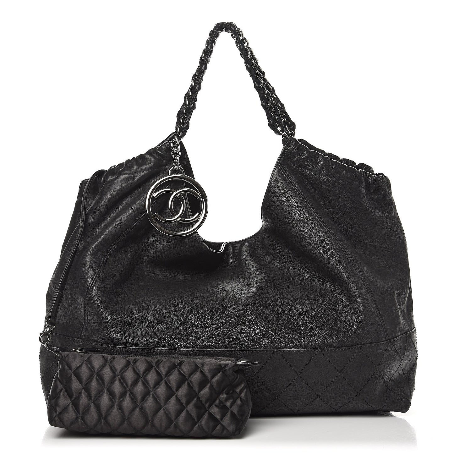 Distressed Caviar XL Coco Cabas Black