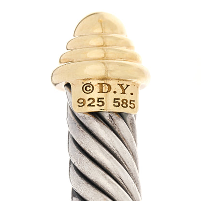 David Yurman Sterling Silver 14K Yellow Gold 5mm Cable Classics Bracelet 4 of 4