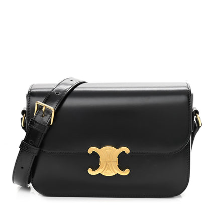 Celine Shiny Calfskin Medium Triomphe Black 1 of 15
