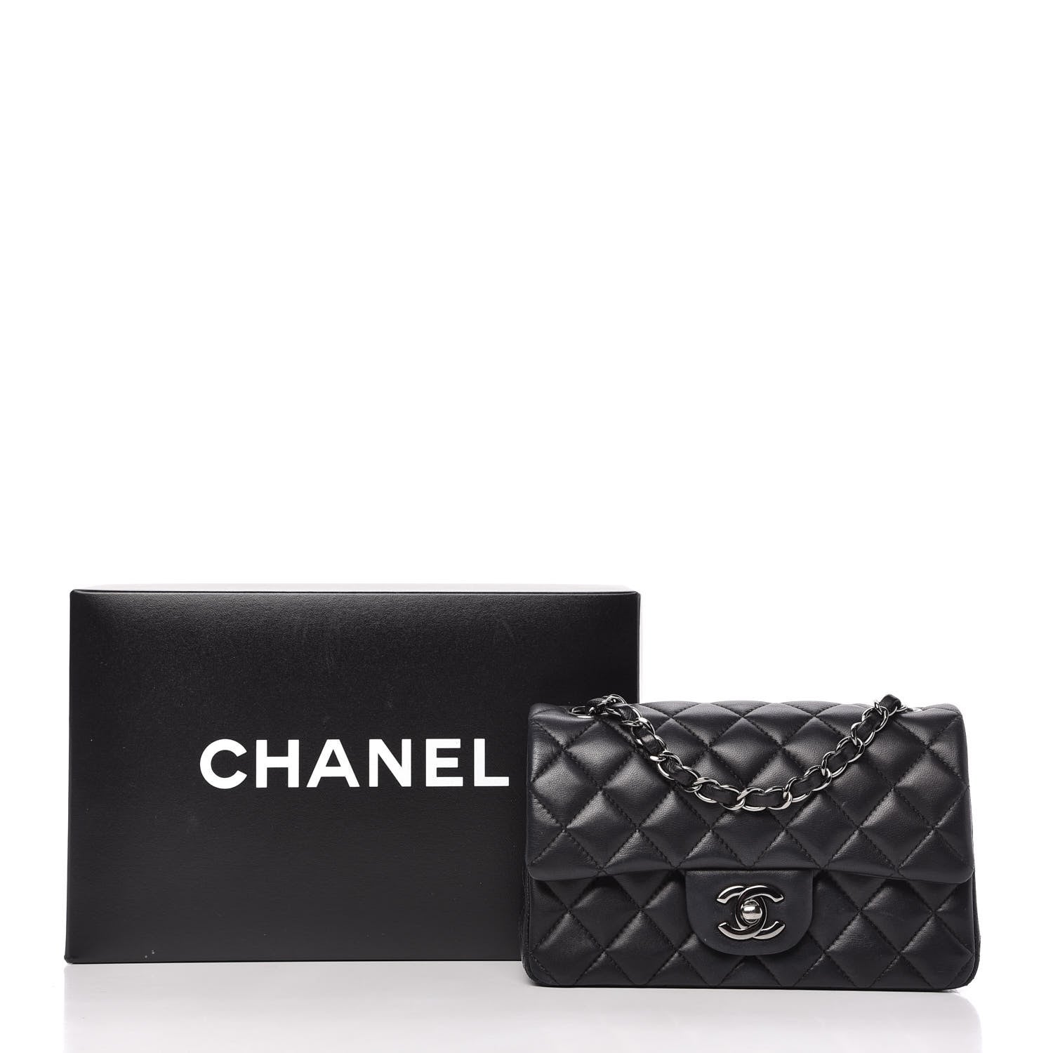 Chanel Lambskin Quilted Mini Rectangular Flap Black 11 of 11