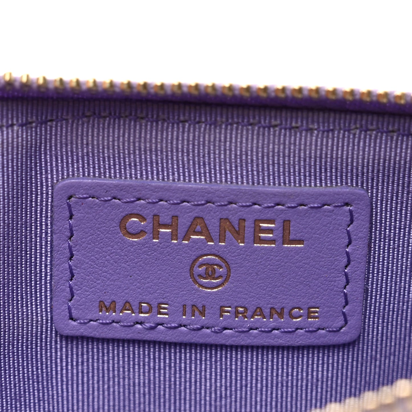 Caviar Quilted Classic Flat Wallet Pouch Purple