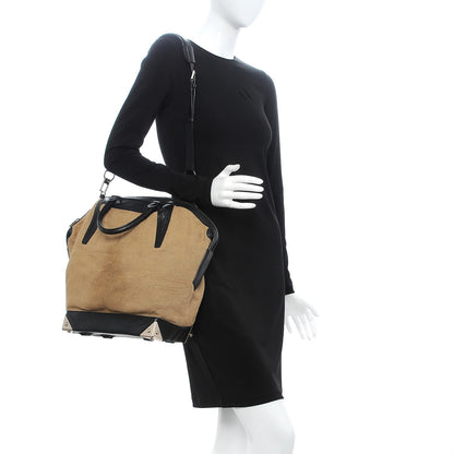 Alexander Wang Pebbled Calfskin Canvas Large Emile Khaki Silver Hardware 2 of 16