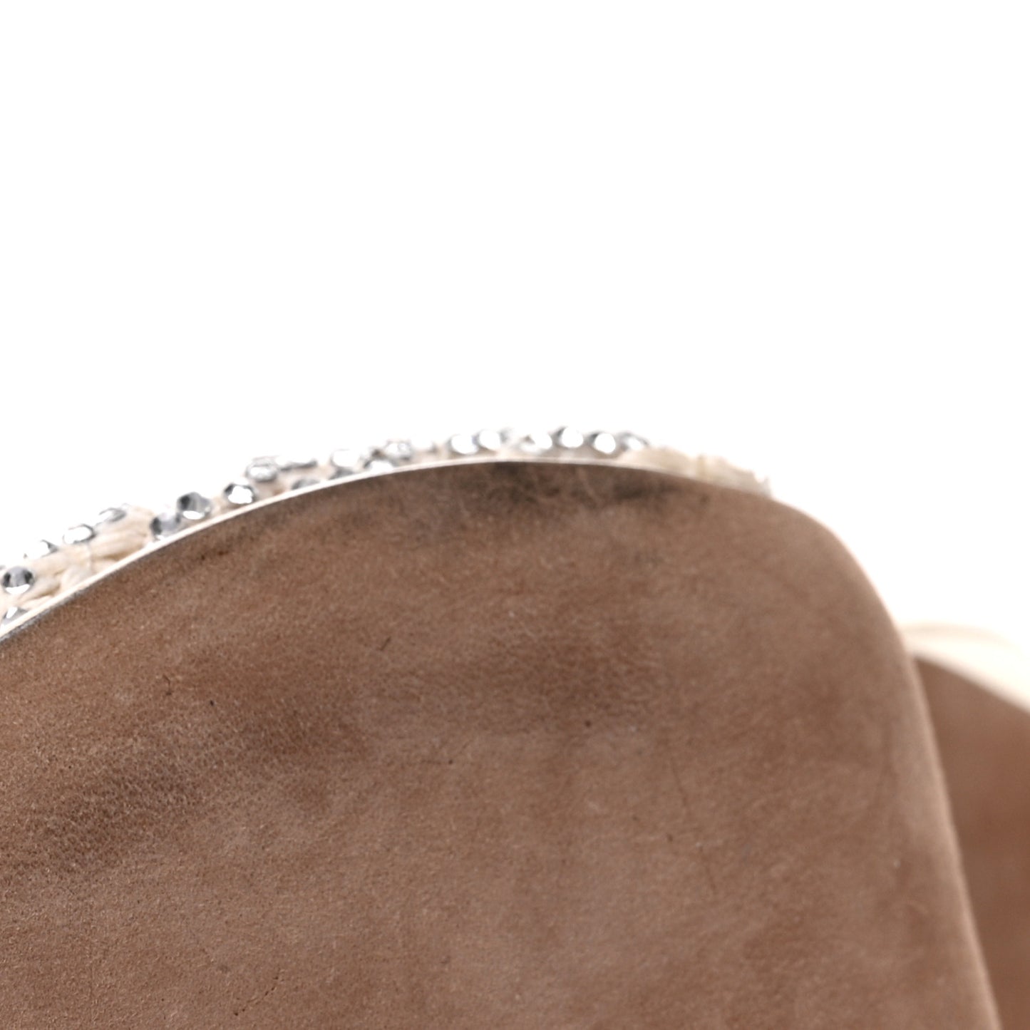 Crystal Embellished Mesh Rockstud Ankle Strap 100mm Pumps 37 White
