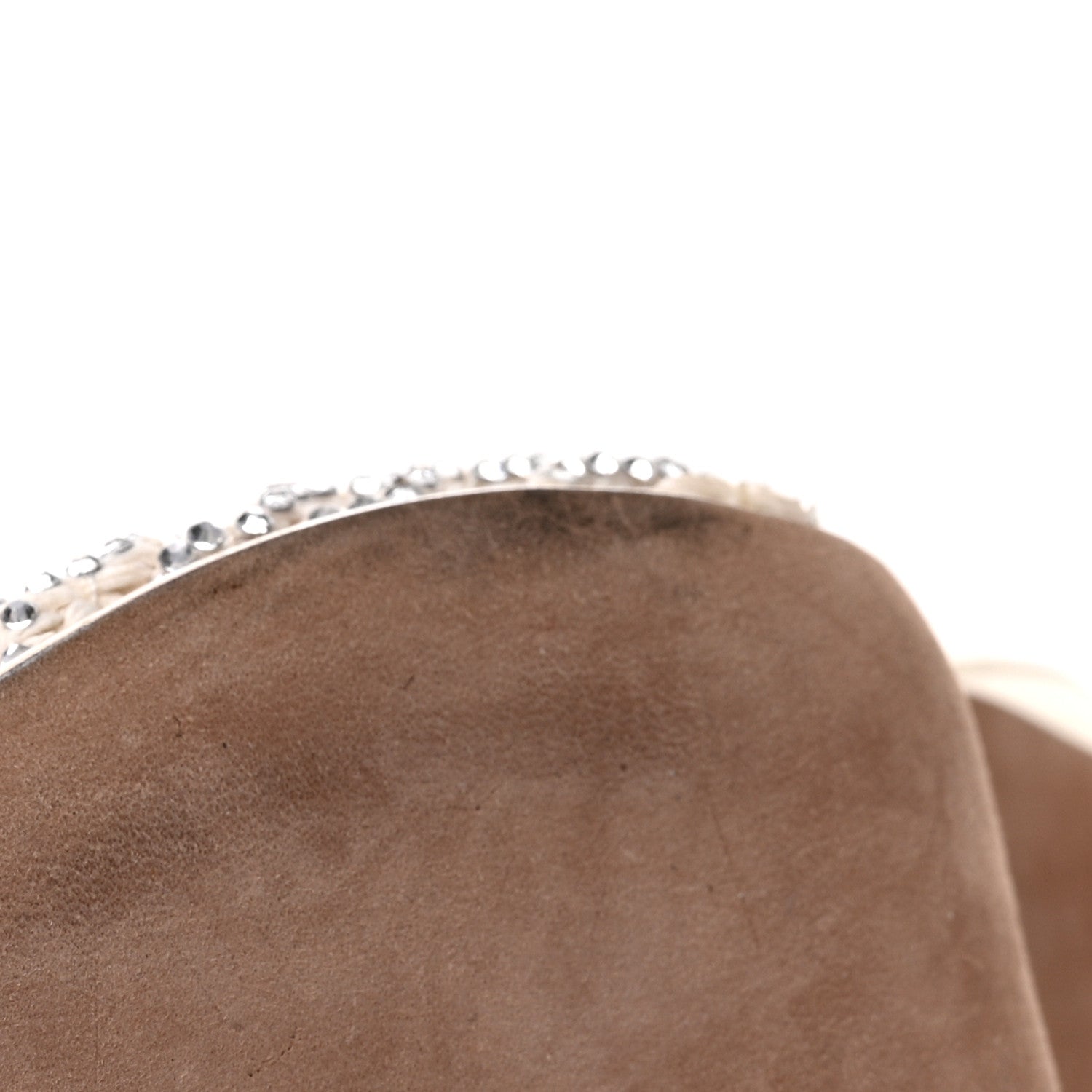 Valentino Garavani Crystal Embellished Mesh Rockstud Ankle Strap 100mm Pumps 37 White 10 of 11