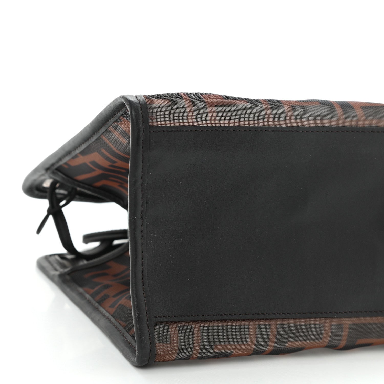 Fendi Mesh Vitello Century FF 1974 Mini Peekaboo Defender Cover Marrone Black Ebano 10 of 11