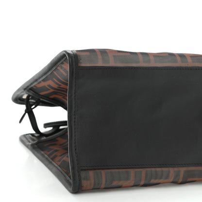 Fendi Mesh Vitello Century FF 1974 Mini Peekaboo Defender Cover Marrone Black Ebano 10 of 11