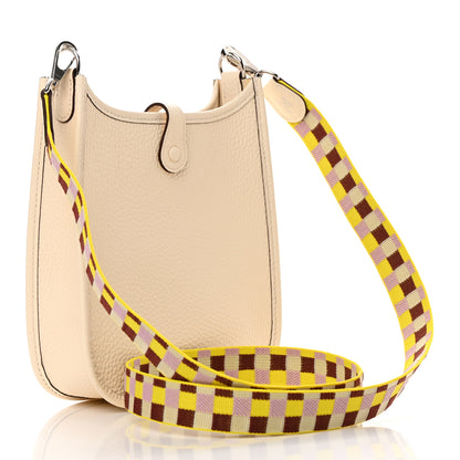 Hermes Taurillon Clemence Maxi Quadrille Evelyne TPM Nata Citron Rouge H Mauve Sylvestre 3 of 11