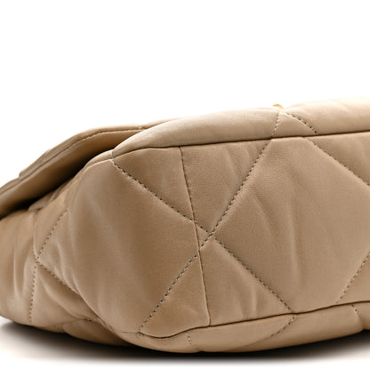 Chanel Lambskin Quilted Large Chanel 19 Flap Beige 8 of 10