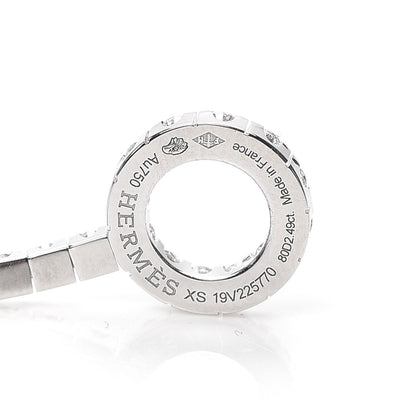 Hermes 18K White Gold Diamond Finesse Link Bracelet XS 4 of 5
