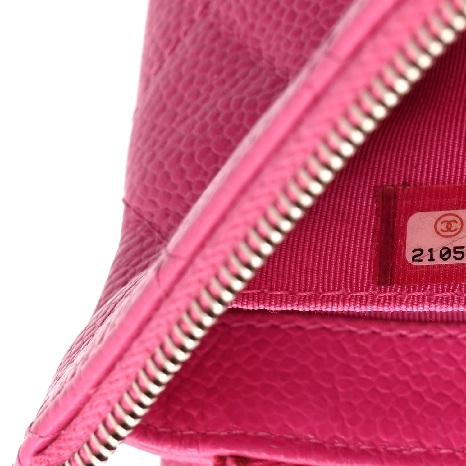 Chanel Caviar Quilted Enamel Zipped Clutch  Pink 8 of 11