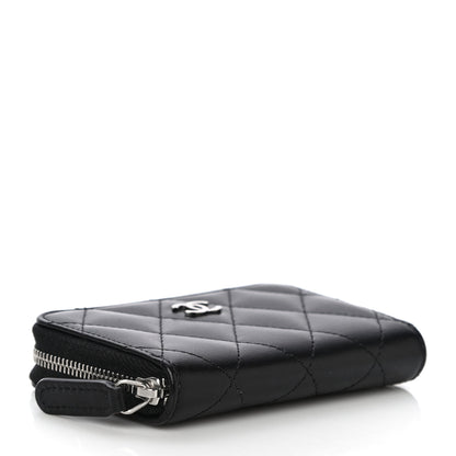 Chanel Lambskin Quilted Zip Coin Purse Black 4 of 11