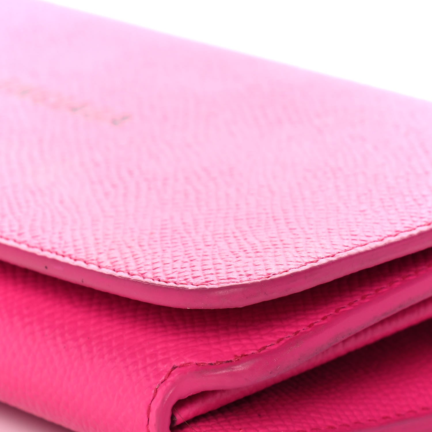 Balenciaga Pebbled Calfskin Everyday Continental Wallet on Chain Acid Pink 9 of 15