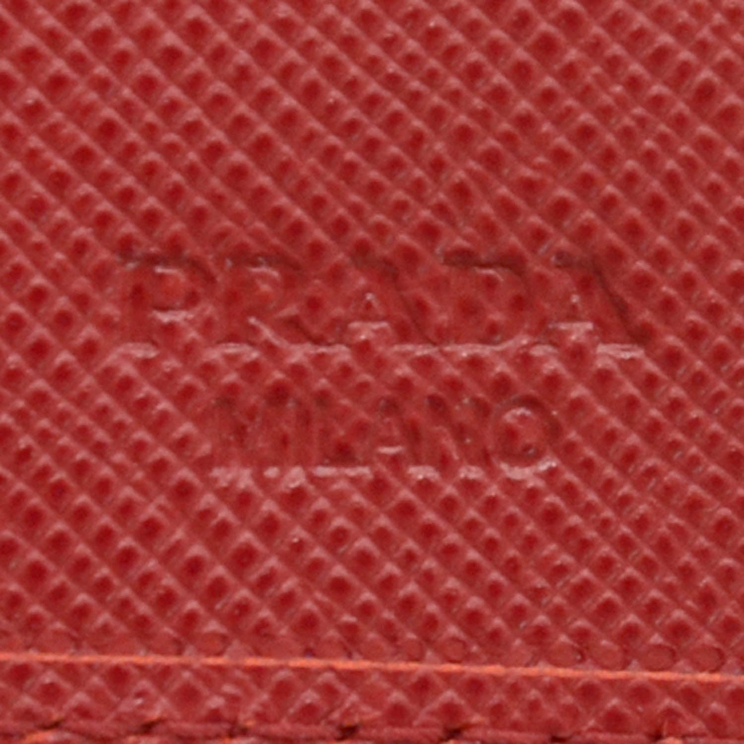 Prada Saffiano Metal Bi-Fold Wallet Fuoco 5 of 8