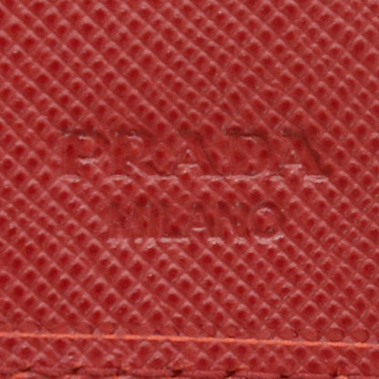 Prada Saffiano Metal Bi-Fold Wallet Fuoco 5 of 8