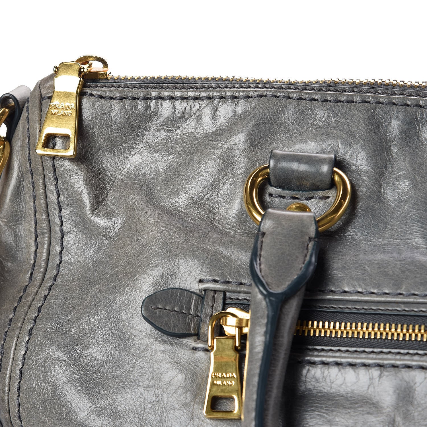 Prada Vitello Shine Shopping Satchel Avio 10 of 14