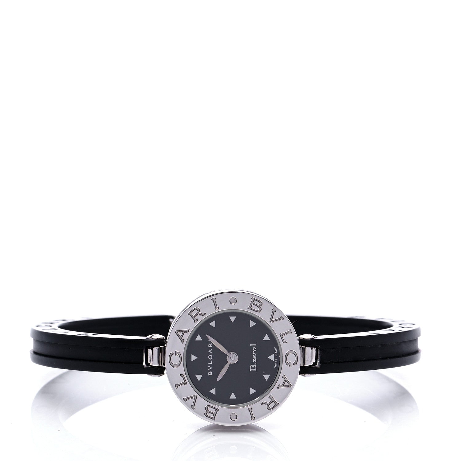 Bulgari Stainless Steel Rubber 22mm B.zero1 Quartz Watch Black 2 of 5