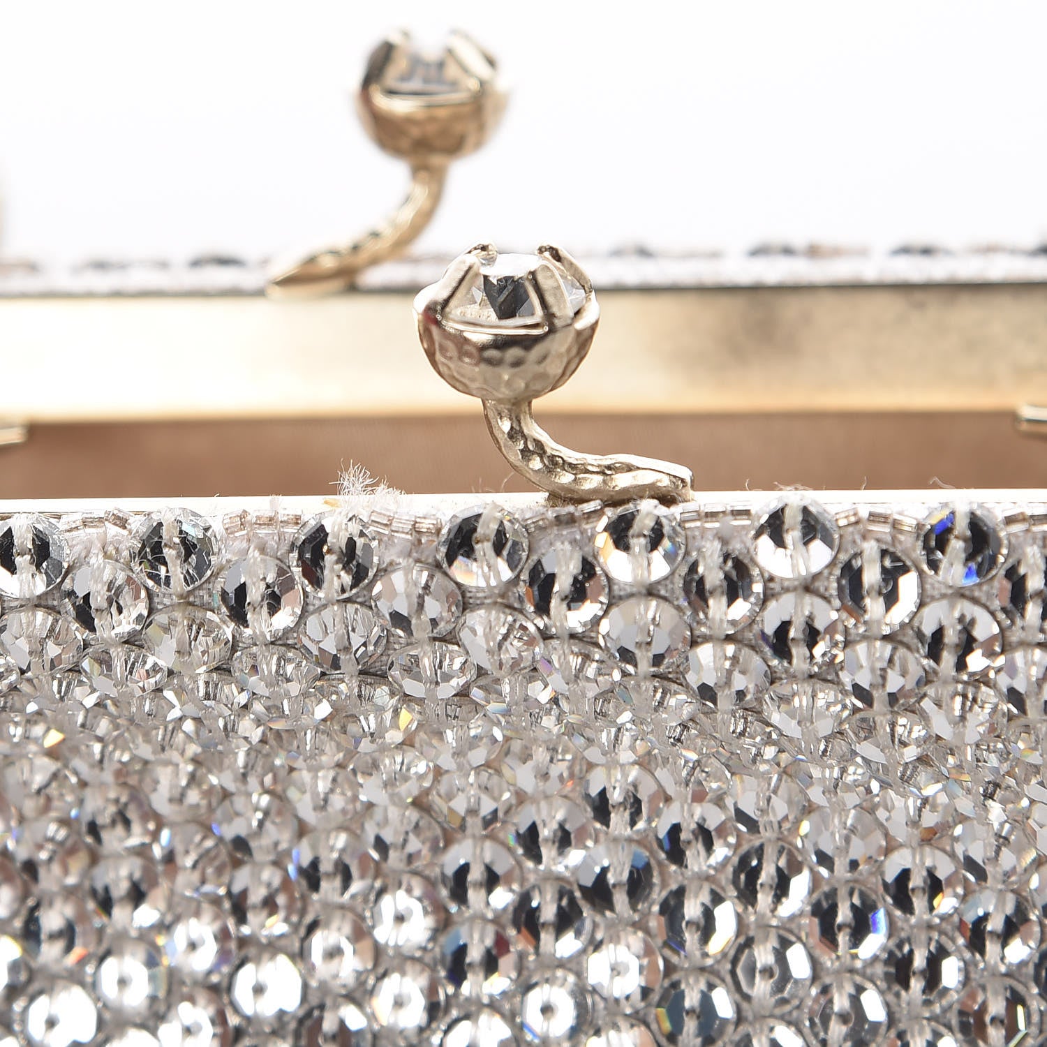 Valentino Garavani Crystal Embellished Clutch Bag Silver 8 of 12