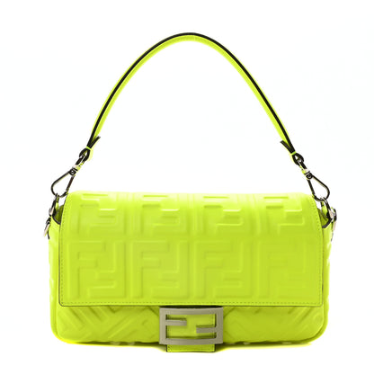 Fendi X MARC JACOBS Nappa FF 1974 Embossed Baguette Yellow Fluo 1 of 10