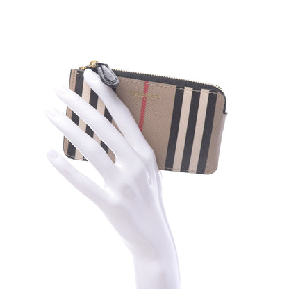 Burberry E-Canvas Calfskin Icon Stripe Zip Coin Case Archive Beige 2 of 6