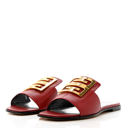 Givenchy Grained Calfskin 4G Flat Sandals 35 Red Cherry 3 of 13