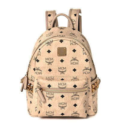 MCM Visetos Small Side Stud Stark Backpack Beige 1 of 9