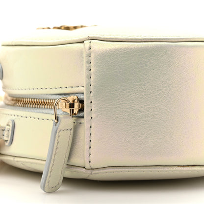 Chanel Iridescent Calfskin Quilted Chanel 19 Round Clutch With Chain White 10 of 14