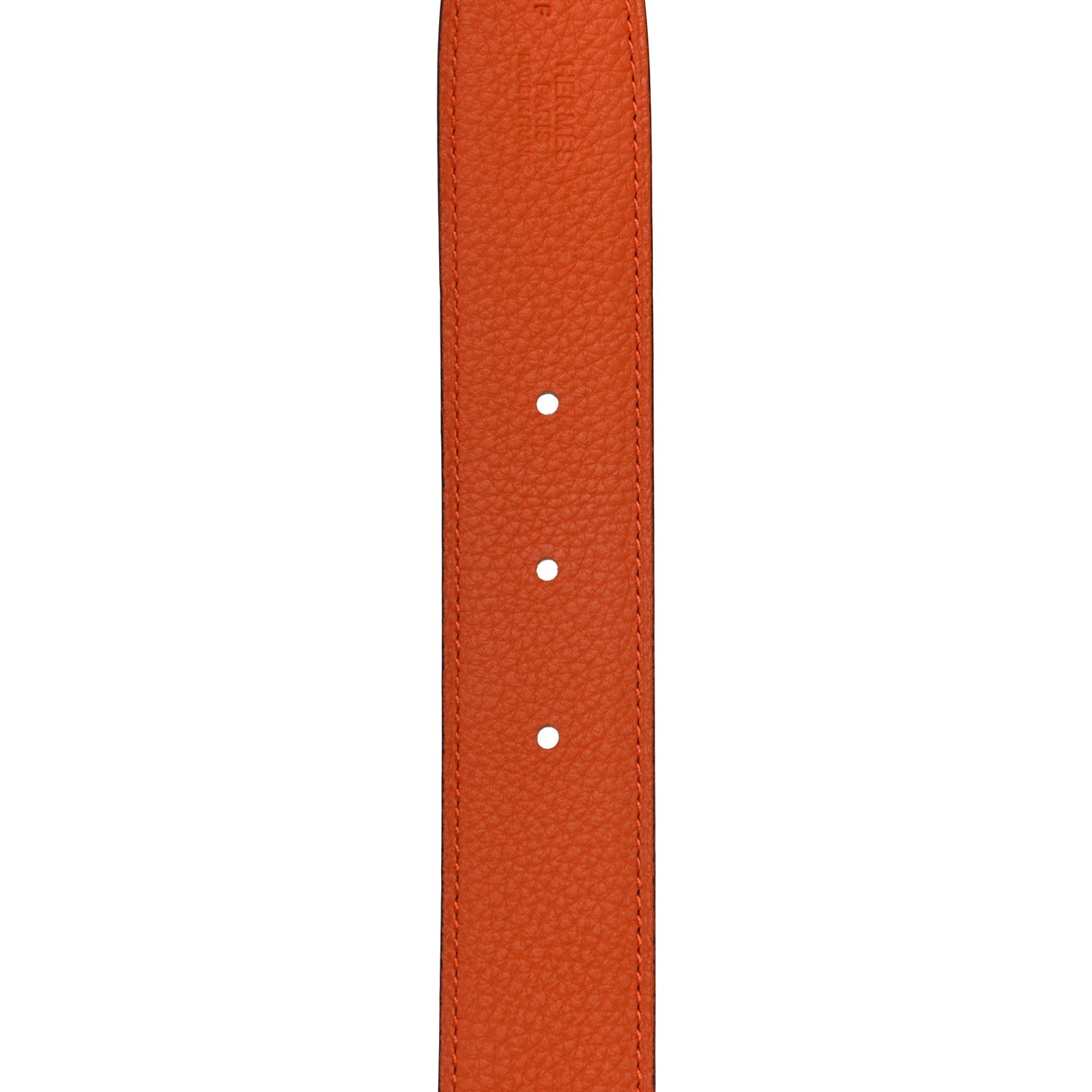 Hermes Box Togo 32mm H Belt 85 Black Orange 5 of 9