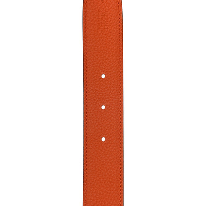 Hermes Box Togo 32mm H Belt 85 Black Orange 5 of 9