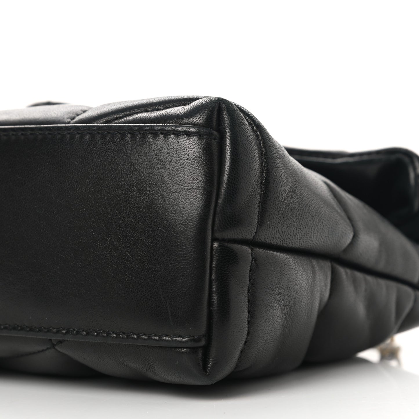 Lambskin Quilted Toy Loulou Puffer Monogram Chain Satchel Black
