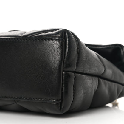 Saint Laurent Lambskin Quilted Toy Loulou Puffer Monogram Chain Satchel Black 11 of 12