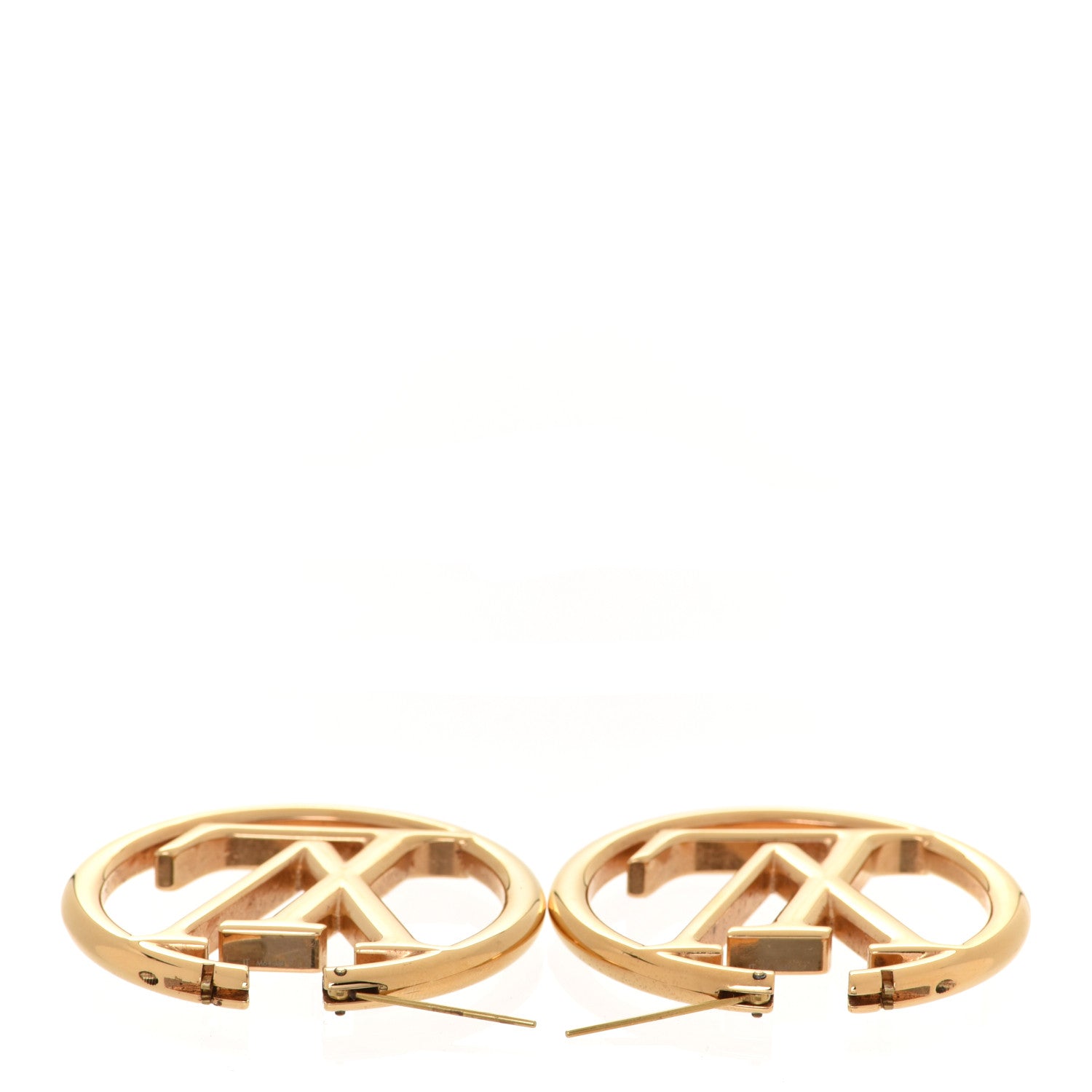 Louis Vuitton Metal Louise Hoop Earrings Gold 3 of 5